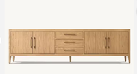 Meuble de salon de style américain de luxe en bois massif Console de contrôle multimédia Armoire de rangement Meuble TV