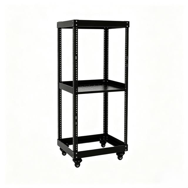 24U 520*1200*600mm 19 Inch 4-post Open Server Rack Deep SPCC Cold-rolled Steel Network Rack Cabinet Mobile.