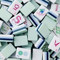 Tuiles de Mahjong Créatives Personnalisées en Acrylique, Style Américain, Numérotées en Anglais, pour Jeu de Mahjong Manuel, avec Emballage en Boîte