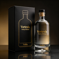 Boîte d'emballage de vodka en carton rigide de luxe avec logo personnalisé, fermeture magnétique, boîte à spiritueux de 750 ml, coffret cadeau haut de gamme