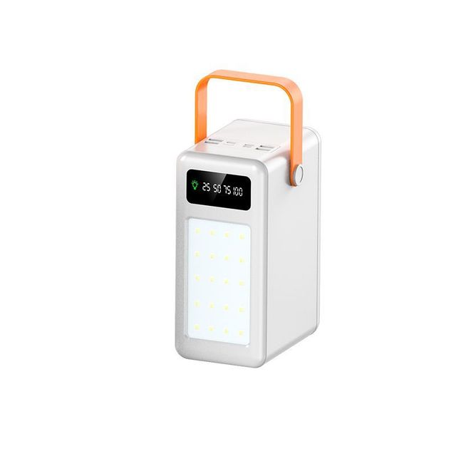 Large Capacity 100,000mAh Solar Power Bank Built-In Cable Portable Outdoor Camping Light 10W Output Power Micro USB Interface