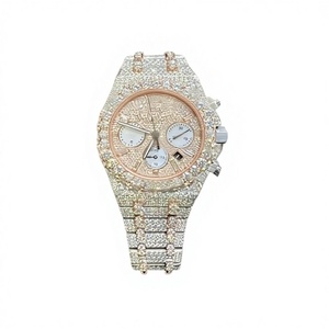 Moissanite Diamond Tester Iced <b>Men</b> Stainless Steel Bezel Rapper Vvs Diamond Glass 10 Bar Water Resistance Luxury Mechanical - Product Image 1