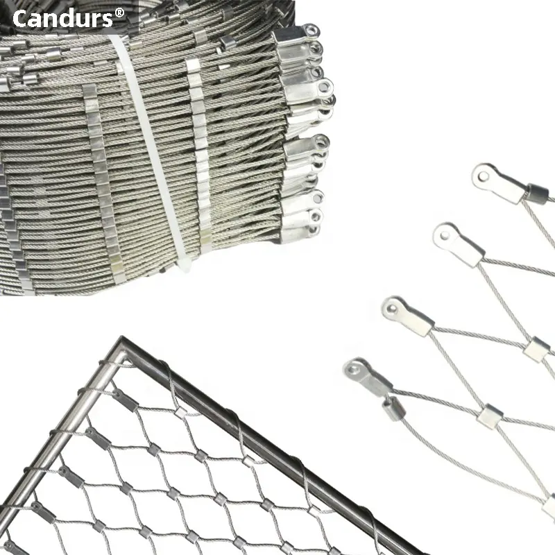 Wire Rope Mesh L24 Eyelet SS 316 Inox Wire Cable Net Ferrule Flexible Stainless Steel Rope Mesh