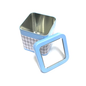 Caja de Metal Cuadrada Personalizada para Reloj, Color Azafrán, con Tapa Transparente, para Almacenamiento - Product Image 3