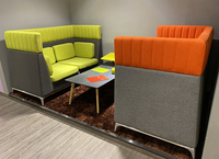 Cabine Acoustique de Bureau, Poste de Travail avec Canapé, Pod de Réunion Privé Insonorisé, Cabine d'Isolation Sonore en Tissu pour Bureau et Bibliothèque