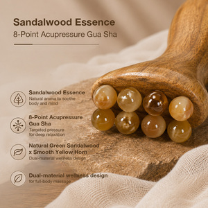 Ergonomic <b>Gua</b> <b>Sha</b> Massage <b>Tool</b> Crafted from Green Sandalwood and Sheep Horn for Neck Shoulder and Meridian Care - Product Image 6