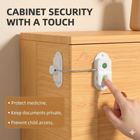 Verrou de sécurité intelligent pour armoire et réfrigérateur, sans perçage, à empreinte digitale, rechargeable Type-C, pour la sécurité des enfants et de la maison, prêt à être expédié