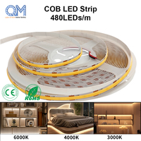 Lampu Strip LED Tembaga COB Linear 8mm DC24V 480LEDs Fleksibel Dapat Dipotong IP20 Ra90 Smart Wi-Fi untuk Proyek Komersial, Terdaftar BIS ETL