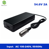 Chargeur de batterie lithium 48V direct usine, 54,6V 2A, pour trottinette électrique, vélo électrique, scooter de mobilité, adaptateur d'alimentation