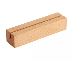 Rustic Acrylic Sign Holder Walnut Wood Table Numbers Display Stand | Place Card Holder, Perfect for Retail Shop Wedding Part