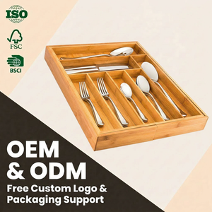 Expandable Bamboo <strong>Drawer</strong> Organizer Adjustable Cutlery <strong>Tray</strong> - Product Image 1