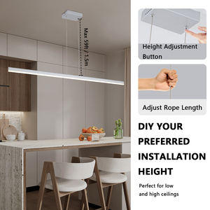 Flexible Modern Pendant <b>Lighting</b> LED long strip Lamp Chandelier - Product Image 4