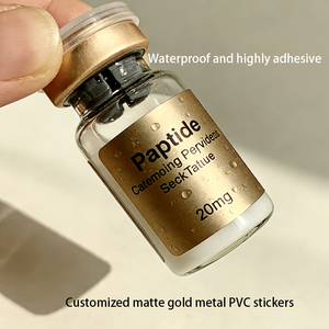Etiqueta Adhesiva de Papel Impermeable con Etiqueta Dorada Personalizada para Botellas de Péptidos, Estampado en Caliente, Grado Alimenticio - Product Image 3