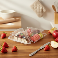 Fournisseur chinois de contenants alimentaires triangulaires jetables biodégradables en PLA pour sandwichs, hamburgers, salades de fruits, logo personnalisé