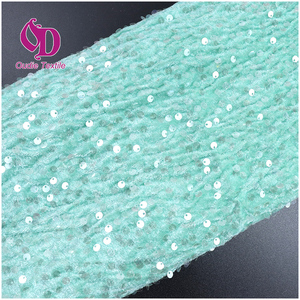 Stock multi-couleurs Polyester Spandex velours paillettes broderie tissu 5mm paillettes velours tissu pour femmes robes formelles - Product Image 2