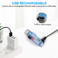 Суперяркий светодиодный фонарик-брелок Samsung с USB-зарядкой, миниатюрный корпус из ABS-пластика, флуоресцентный боковой свет, 450 люмен, магнитное крепление