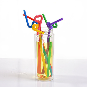 Pailles jetables colorées, 100 pièces, matériau PP, pour boissons, utilisation en fête, couleur aléatoire - Product Image 2