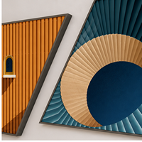 Impression sur toile d'art mural abstrait géométrique orange et turquoise avec options de cadre pour salon, salle à manger, bureau et intérieurs modernes