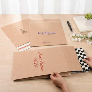 Sobres de Envío de Cartón Reciclado Ecológicos Personalizados con Logotipo Impreso de Alta Calidad, Bolsas de Correo para Ropa Recicladas - Product Image 1