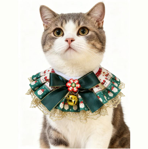 Collier pour animaux de compagnie à imprimé animal simple et accessoires en satin mignons avec collier pour animaux de compagnie pour Noël - Product Image 5