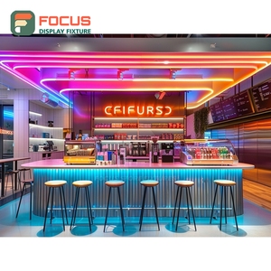 Vitrina Contemporánea para Café, Estructura de Madera Sólida, Área de Exhibición de Bolsas de Café, Vitrina Comercial para Cafetería - Product Image 5