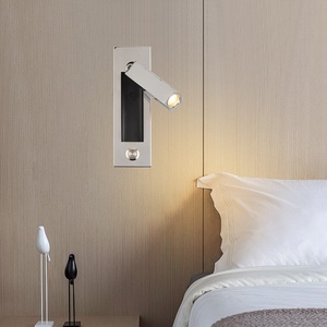 Lámpara de Pared de Hierro de Estilo Americano Simple para Hotel, Lámpara de Noche Giratoria con Interruptor de Botón Empotrado, Lámpara de Lectura LED - Product Image 3