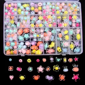 8mm Inner Color Round Beads Acrylic Handmade Diy Jewelry Accessories Beads Transparent Loose Spacer Beads Diy Charm