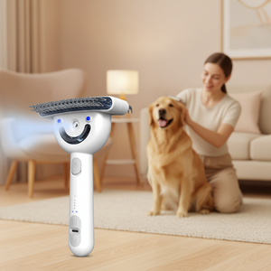 Brosse vapeur rechargeable et résistante à l'eau pour chien, double face, démêlante et anti-chute de poils, pour toilettage et massage des animaux à poils longs (compatible OEMLong Haired Pet Friendly) - Product Image 1