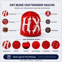 Bonnet en tricot jacquard gothique Y2K personnalisé à marque privée, faible MOQ, écologique, style streetwear hivernal avec logo pour les marques en croissance