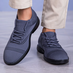 Chaussures décontractées pour hommes en gros d'usine, mocassins respirants à empeigne en maille, couleur et taille personnalisables, confortables à enfiler ou à lacets, vente en gros - Product Image 4
