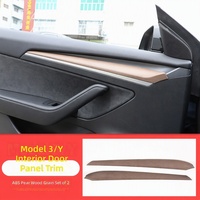 Kit de garnitures intérieures effet bois pour Tesla Model 3 Model Y : tableau de bord, panneaux de porte, cadre de lève-vitre, console centrale, bandes décoratives