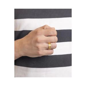  Anillo de Boda para Hombre, Chapado en Oro Puro de 22 Quilates, Geométrico, Platino, Oro Blanco, Incrustaciones de Perlas, Certificado con Número GRA - Product Image 1