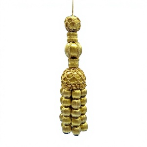 Garniture DIY durable sur mesure en strass, pompons au crochet, fil de bullion, Mylar doré et perles en bois pour sacs, vêtements et décoration intérieure - Product Image 3