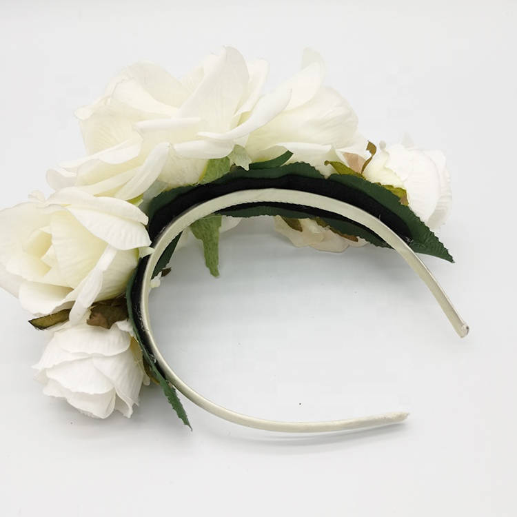 Искусственные цветы, модная свадебная тиара для невесты, элегантный белый головной убор, цветы ручной работы, Шелковый цветок, повязка для волос
