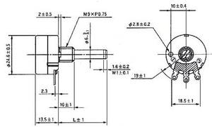 Potentiomètre de précision à film de carbone 24mm RV24YN20S <span class=keywords><strong>10k</strong></span> <span class=keywords><strong>Ohm</strong></span> - Product Image 6