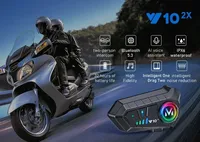 Casque de moto sans fil Y10-2X BT5.3 avec interphone, étanche, portée 300 m, haut-parleur et écouteurs