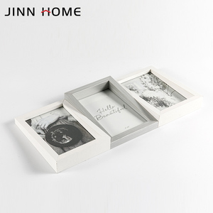 4x6 gỗ khung ảnh khắc bản lề Ba trang trí đám cưới khung collages <span class=keywords><strong>8x10</strong></span> 5x7 kính treo hình ảnh khung cho hiển thị - Product Image 2