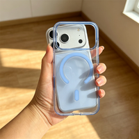 Coque de téléphone en PC rigide pur anti-jaunissement pour iPhone 18 Pro 17 Air 16e 16 15 14 13 12 Pro Max, transparente HD, anti-rayures, avec support magnétique
