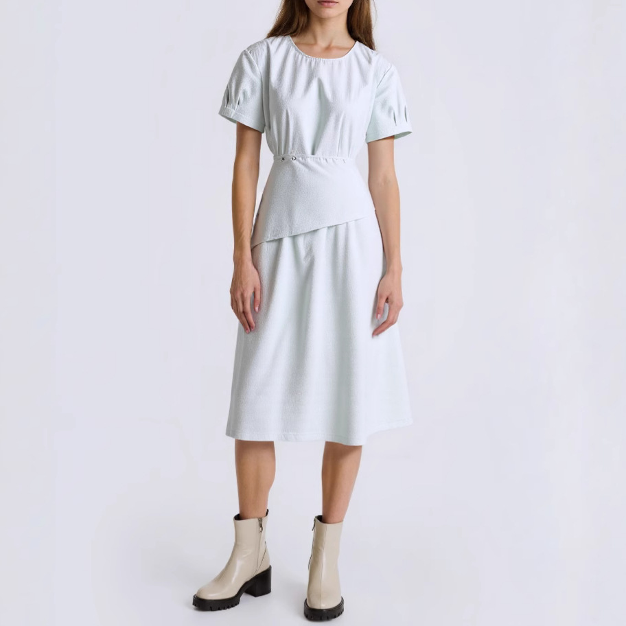 draped dress midi Argent Longsleeve Draped Dress in Silk Charmeuse | Midnight | Women's Dresses