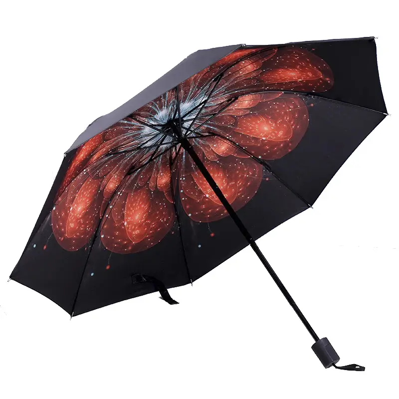 3 parapluie pliant à fleurs, vente en gros, luxe, soleil et pluie, parapluie personnalisé avec logo imprimé, parapluies pour la pluie