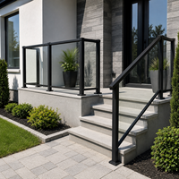 Système de main courante murale en aluminium pour escalier, balustrade 6063 T5 thermolaquée, antirouille, pour marches intérieures et extérieures