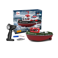 Barco RC Eléctrico a Escala 1/72, 2.4G 4CH, Modelo de Remolcador, Juguete Acuático para Niños con Recordatorio de Batería Baja, Regalo Sorpresa para Niños