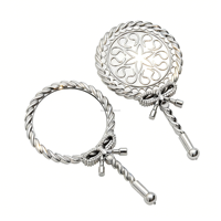 Miroir de poche vintage de luxe doré pour la vente en gros, miroir de maquillage professionnel à une face