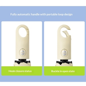Hook Color Glue Sunscreen Ultra-Light Feather Full-<b>Automatic</b> Dual-Use Lightweight <b>Umbrella</b> Sunshade Manufacturers Stock - Product Image 2