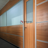 Modern 3D MDF Decorative Wall Panel Wooden Interior Office Glass Partition Wall for Home Elegant Room Divider Stylish Design