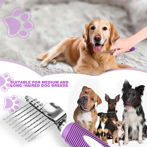 Peine desenredante para mascotas con cuchillas largas de seguridad para desenredar el pelo encrespado o anudado de perros y gatos - Product Image 3