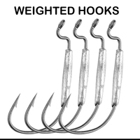 JOHNCOO 1.8g 3g 6g Crochets de Pêche En Acier À Haute Teneur En Carbone Manivelle Plomb Hameçons Super Aiguisés pour Leurre Souple Hameçon