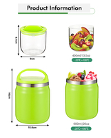 Le pot de nourriture isolé portable de 20oz en acier inoxydable pour enfants garde les aliments et les liquides chauds ou froids pendant 24 heures