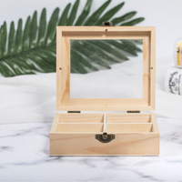 Boîte à thé en bambou naturel à 4 compartiments, avec couvercle en verre à charnières, écologique, pour le rangement dans la cuisine
