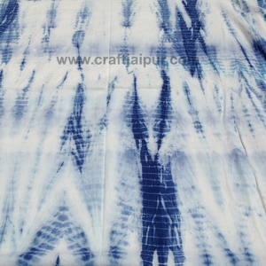 Designer Breathable Shibori <b>Tie</b> and Dyed Cotton Throw Fabric Indian Handmade Blue Craft Making Running Fabric Wholesale - Product Image 3